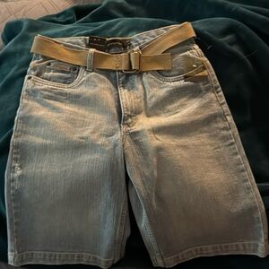 NWT Calvin Klein Denim Shorts w Belt Sz 14